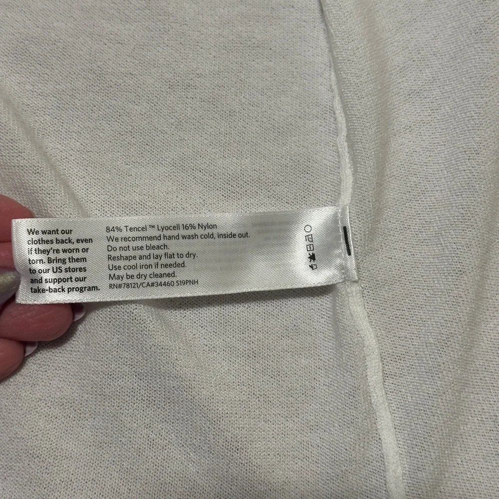 Eileen Fisher, white, long open cardigan - Picture 9 of 12